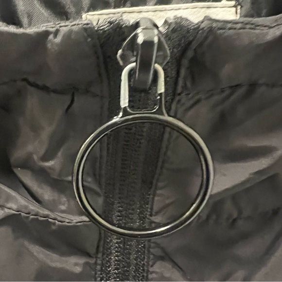 GARAGE Black and White Crop Windbreaker Jacket | Striped Sleeves | Size Small - Picture 3 of 10